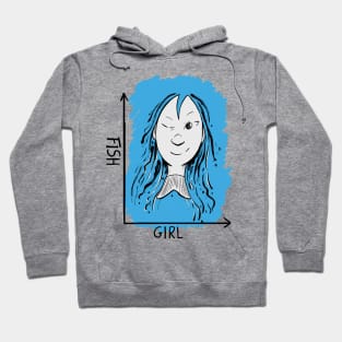 Girl and fish optical illusion- with guide Hoodie